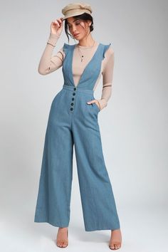 Overalls Vintage, Vintage Overalls, Style Overalls, Diy Vetement, Skirt Denim, Skirt Maxi, Modest Clothing, Moda Vintage, 가을 패션