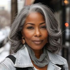 Shoulder-Length Seniors Salt And Pepper Wig Real Human Hair Loose Wave Wigs For Women Over 60 Wavy Shoulder Length Hair, Full Volume Hair, Shoulder Length Wavy Hair, Gray Wig, Grey Wigs, Pepper Hair, Loose Curly Hair, 2024 Hair Color, Salt And Pepper Hair