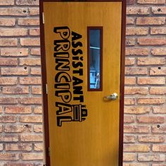 Assistant Principal Door Decal, Principal's office sign, School decor Principal Office Decor, Back To School Door, Middle School Principal, Computer Lab Classroom, School Office Decor, School Decal, Chemistry Classroom, Principals Office, School Doors