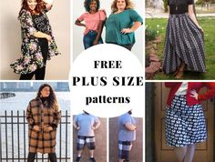 free plus size patterns for women and girls from the sewing loft, including dresses with sleeves