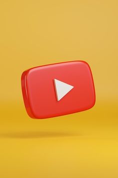 a red play button with a white arrow pointing to the right on a yellow background