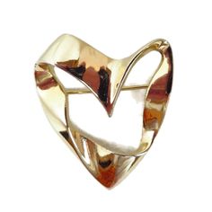 This is a Vintage Abstract Shaped Heart Brooch by M Jent.  The brooch measures 1-3/4" across/down.  Signed "M Jent" on the back.  It's in good condition with wear spotting on the upper left curve of the heart. ☛ https://etsy.me/2Li67zo to view more brooches in my collection Bridal Jewelry Vintage, Abstract Shape, Heart Pin, Heart Brooch, Metal Heart, Art Deco Earrings, Vintage Heart, Shell Necklaces, Blue Topaz Ring