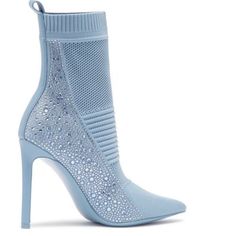 Product Details Shaft Height: Ankle Shaft Circumference: 8.75 Inches About This Item * Steve Madden * Ribbed Fly Knit Bootie * Tall Ankle Boot With Pointed Toe * Stiletto Heel * Rhinestone Heel Detail 1 Day Shipping Blue High Ankle Heels For Fall, Blue Ankle Heeled Boots For Spring, Blue Pointed Toe Heels For Winter, Chic Blue High Ankle Heeled Boots, Fitted Light Blue Pointed Toe Boots, Trendy Fitted Light Blue Boots, Elegant Blue Heels For Fall, Elegant Blue Spring Boots, Blue Pointed Toe Boots For Night Out