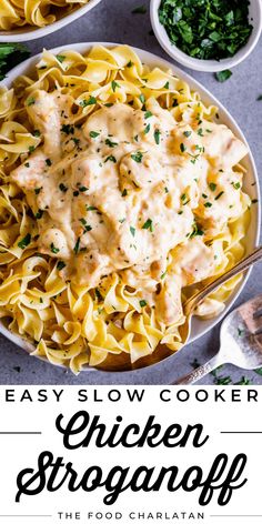 an easy slow cooker chicken stroganoni recipe