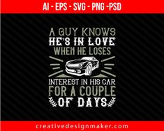 A guy knows he's in love when he loses interest in his Car for a couple of days Print Ready Editable T-Shirt SVG Design! Castro Oil, Couple In Car, Castor Oil Eyelashes, Car Svg, Oil Pastel Drawings Easy, Aesthetic Cars