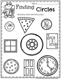 the worksheet for finding circles is shown in black and white, with an image of