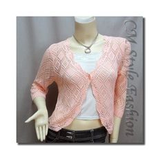 Product Condition : 100% Brand New Color :  Orange Product Features : * A cute cardigan top with beautiful eyelet patterns and scalloped edge. Full front open with a button closure. A versatile draping item in all seasons. As the mannequin is of size around XS, the cardigan will appear to be shorter in actual body than shown in photos. * Polyester blend material is soft and comfy. * Measurements    Cross Shoulder (lying flat) : approx. 16" (one side)   Armpit to Armpit (lying flat) : approx. 17" Casual Spring Cardigan With Crochet Lace, Fitted Crochet Lace Summer Cardigan, Summer Fitted Crochet Lace Cardigan, Fitted Crochet Lace Cardigan For Spring, Casual Knit Cardigan With Crochet Lace, Fitted Pink Open Knit Cardigan, Pink Open Knit Summer Cardigan, Summer Pink Open Knit Cardigan, Fitted Casual Crochet Cardigan