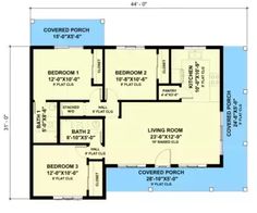 the floor plan for a two bedroom apartment with an attached bathroom and living room area