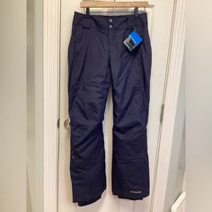 Columbia Nwt Omni-Tech Sz S Ski/Snow Pant Omni-Heat Waterproof Navy Women’s Winter Ski Pant Zipper Pockets Buttons At The Leg Adjustable Velcro At The Waist Columbia Pants, Columbia Blue, Snow Pants, Ski Pants, Navy Women, Columbia, Skiing, Pant Jumpsuit, Pants For Women