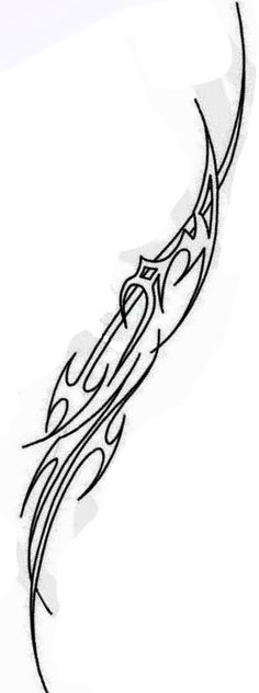 a drawing of a fish on a white background with black lines in the shape of an arrow