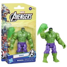 the avengers hulk action figure is in its package