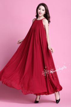 Chiffon Wine Red Long Party Dress Evening Wedding Lightweight Sundress Summer Holiday Beach Dress Bridesmaid Dress Maxi Skirt Detail Info: ❤ Color: Wine Red, burgundy More color choice link: https://www.etsy.com/listing/213656440/chiffon-dress-color-card?ref=shop_home_feat_1 you just note the color you want with order, we will make according to your note. ❤ Material: Chiffon ❤ The dress doesn't limit the chest size and waitst size, arm hole 45cm (if your upper arm circle circumference is more th Red A-line Chiffon Party Dress, Red Sleeveless Chiffon Party Dress, Red A-line Chiffon Dress, Elegant Red Chiffon Prom Dress, Red Sleeveless Chiffon Dress, Red Chiffon Evening Dress For Summer, Red Chiffon Maxi Dress For Banquets, Chiffon Maxi Bridesmaid Dress For Summer, Summer Chiffon Bridesmaid Dress Maxi Length