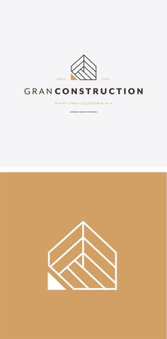 the logo for an architectural firm is shown in three different colors and font styles, including white