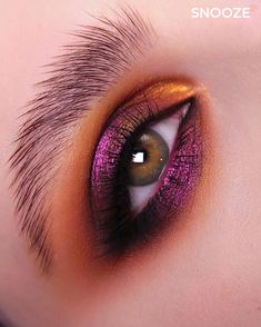 Orange And Purple Makeup, Foxy Eyes, Eyeshadow Designs, Gel Eyeshadow, Maquillage On Fleek, Orange Makeup, Purple Makeup, Dramatic Eyes, Top Makeup Products