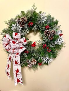 a christmas wreath hanging on the wall