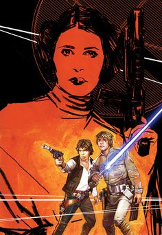 the cover to star wars, featuring two women with lightsabens on their shoulders