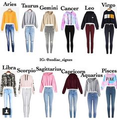 an image of zodiac signs in different colors and sizes, with the names on them