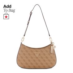 in stock Beige Monogram Canvas Bag With Logo, Monogram Logo, Logo Color, Online Bags, Small Tops, Handbag Accessories, Zip Pockets, Shoulder Strap, In Store