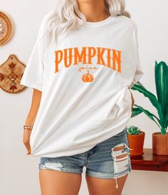 Retro Pumpkin Spice T-Shirt, Pumpkin T-Shirt, Thanksgiving Shirt, Autumn Vibes, Thankful Tee, Halloween Tee, Trend Fall Tee, Cozy Fall Tee, Comfort Colors ❤Welcome to Capellaa Designs,  If you are looking for clothes that suit your pleasure, you are in the right place! I would really like to offer you the best products. I love my job and are happy to offer you quality products. If you have any questions, concerns or requests regarding my products, feel free to ask me. This is my job and you can be sure that we will get back to you as soon as possible. ❤Sizing and Coloring When choosing the product, please pay attention to the size and color. In this way, I can deliver it to you in a shorter time. ❤Product Details Unisex T-Shirt: - Comfort Colors Brand -100% cotton ❤Shipping  After placing Retro Pumpkin, Products I Love, Fall Tee, Thanksgiving Shirt, Autumn Vibes, Thanksgiving Shirts, Halloween Tees, Love My Job, Cozy Fall