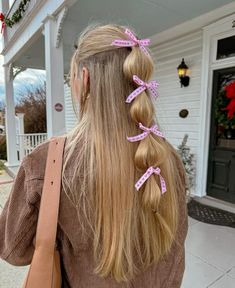 Extension Hairstyles, Slay Hairstyles, Bow Styles, Fun Hairstyles, Preppy Hairstyles, Hair Inspired, Cheer Hair, Summer Stuff, Bow Hairstyle