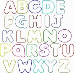 the letters and numbers are colored in different colors