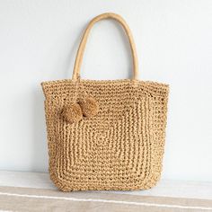 Casual Summer Crochet Bag With Tassels, Beige Crochet Bag With Tassels For Vacation, Summer Crochet Bag With Tassels For Everyday Use, Vacation Jute Crochet Bag With Braided Handles, Everyday Summer Crochet Bag With Tassels, Vacation Crochet Jute Bag With Braided Handles, Handwoven Natural Bags For Summer Outings, Natural Handwoven Straw Bag For Summer Outings, Natural Crochet Bag With Tassels For Summer