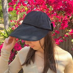 FREE Standard U.S Shipping on all orders over $35 💕 Women Baseball Cap UPF 50 + UV Sun Protection Hat Wide Brim Beach Hat for Women Pony Tail Cap 100% Cotton Adjustable back closure Hand Wash Only UPF 50+ sun hat for women: If you looking for stylish and sun protection, this is the right choice for you. This summer hat for women is very comfortable, provides excellent sun protection. Large brim hat 4.5 inch (11cm) offers extra protection for your face from harmful sun rays. Women ball cap is lightweight and comfortable, tapered panels for stability, keeps you cool and comfortable. This large summer hat with wide brim is made of high quality cotton fabric.  Traveling with it is so easy, foldable and packable hat. This female hat has a 100% cotton headband, effectively provides comfort and Solid Color Sun Hat One Size Fits Most, Casual Curved Brim Visor, Brimmed Bucket Hat For Outdoor Activities, Everyday Hats With Upf 50+, Casual Brimmed Visor One Size Fits Most, Casual Visor With Curved Brim, Everyday Upf 50+ Hats, Adjustable Hats With Uv Protection, Black Adjustable Sun Hat For Everyday