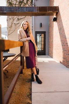 Fall Dress With Cardigan Maxi, Midi Dress And Coat Outfit, Winter Coat Dress Maxi, Light Blue Dress Winter Outfit, Maxi Dress With Coat, Long Dress With Coat, Jacket To Wear With Dress, Formal Fall Midi-length Sweater Dress, Non-stretch Winter Maxi Dress