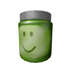 a green jar with a smiley face drawn on it