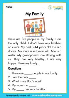 the family worksheet for children to learn how to read and understand their feelings