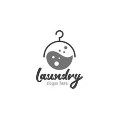 the logo for laundry, with an image of a ball hanging from it's hook