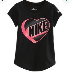 Nwt Bin K S Cute Black T-shirt For Spring, Cute Black Shirt For Spring, Nike Black T-shirt For Spring, Nike Pink Top With Logo Print, Nike Sporty Pink T-shirt, Nike Pink Tops With Letter Print, Nike Pink T-shirt With Graphic Print, Pink Nike Tops With Letter Print, Sporty Pink Nike T-shirt