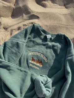 Mackinac island, Michigan Embroidered Crew unisex sizing fit slightly oversized super high quality, pigment dyed crewneck 80/20 cotton, 100% cotton face Crewneck Aesthetic, Crewneck Outfit, Silly Shirt, Beach Sweatshirt, Summer Sweatshirt, Island Outfit, Mackinac Island, Vintage Crewneck, Embroidered Sweatshirt