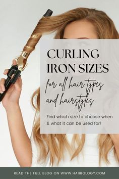 Choosing the right size curling iron for your hair can be tricky. Picking the right curling iron size depends on many factors like hair length and style. The answers to these questions are just enough to choose between various barrel sizes for your hair type. Check out my blog for the relation between barrel size, hair length and hairstyle, Curling iron size chart and a guide to picking the right one for your needs! | Curling Iron size guide for beach waves Curling Iron Size Guide, Short To Long Hair, Hair Curling Tools, Barrel Curling Iron, Thick Hair Styles Medium, Best Hair Dryer