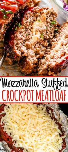 meatloaf stuffed crockpot meatloaf with cheese on top