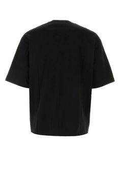 Oversize t-shirt realized in pure cotton enriched by contrasting Curb ribbon patch on the chest. - Ribbed crew-neck Composition: Exterior: 100% Cotton | Lanvin Men's Black Cotton Oversize T-shirt | SS24 Houses In France, Lanvin Men, Oversize T Shirt, Parisian Chic, Logo T Shirt, Luxury Retail, Lanvin, Oversized Tshirt, Luxury Handbags