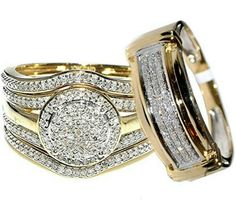 two gold rings with diamonds on them for $ 4 99 each, and the price is $