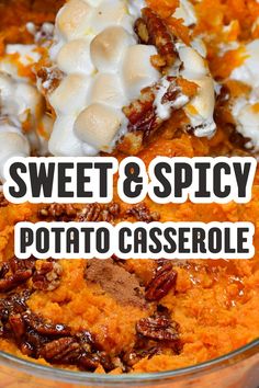 Making sweet potato casserole with marshmallows and pecans. Sweet Potato Casserole With Pecans, Easy Sweet Potato Casserole, Leftover Casserole, Freeze Sweet Potatoes, Sweet Potato Casserole Easy, Easy Sweet Potato, Canning Sweet Potatoes, Holiday Dinner Table, Sweet Potato Recipes Casserole