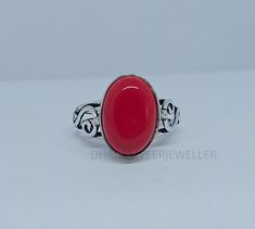 Natural Red Coral Ring, Coral Handmade Ring, 925 Sterling Silver Ring, Gift For Her, Wedding Ring, Anniversary Ring, Women's Day Sale, Women Silver Jewelry, Statement Ring, Dainty Ring ★PRODUCT DETAILS★ SKU:- DJ-3244-RCR PRODUCT:- Statement Ring STYLE:- Dainty Ring GEMSTONE:- Red Coral STONE SHAPE:- Oval METAL:- 925 Sterling Silver METAL PURITY:- 925 ★ Important things to know before buying: ★Order valuing USD 300 & below, Jewelry will be packed in a signature pouch. ★ COLOR VARIATION:- * Due to Traditional Red Ruby Ring For Gift, Traditional Oval Red Ring, Red Hallmarked Rings As A Gift, Traditional Red Rings For Anniversary, Traditional Red Ruby Ring In Sterling Silver, Red Rings Stamped 925 As Gift, Traditional Red Ruby Ring For Anniversary, Red Stamped 925 Rings For Anniversary, Traditional Red Ruby Anniversary Ring