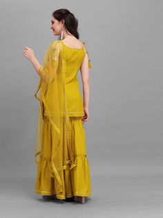 Buy breathtaking mustard cotton blend solid partywear kurta set online for women which is crafted from mustard fabric with beautiful pattern. Gold Sets For Eid, Yellow Straight Kurta For Navratri, Yellow Cotton Anarkali Set With Self Design, Yellow Semi-stitched Cotton Anarkali Set, Semi-stitched Yellow Cotton Anarkali Set, Cotton Sets With Sheer Dupatta, Yellow Cotton Anarkali Set Ready To Tailor, Cotton Dress With Gota Work, Yellow Straight Kurta For Diwali