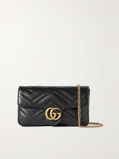 GUCCI GG Marmont 2.0 matelassé leather shoulder bag Gucci Marmont Bag Black, Gucci Super Mini Marmont, Gucci Bag Marmont, White Gucci Bag, Zara Lookbook, Black Gucci Bag, Luxury Wishlist, Gg Marmont Bag, Gucci Mini Bag