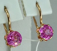 USSR Vintage Original Soviet Rose Gold Amethyst (lab. created) Earrings 583 14K | eBay Classic Pink Earrings For Formal Occasions, Classic Pink Hallmarked Earrings, Pink Amethyst Round Jewelry, Elegant Gold Amethyst Crystal Earrings, Luxury Gold Amethyst Earrings, Vintage Pink Metal Earrings, Vintage Amethyst Earrings Gift, Vintage Gold Earrings, Vintage Gold