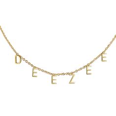 PRICES MAY VARY. 18K GOLD PLATED – Sorority Shop's stainless steel gold-plated Delta Zeta necklace is one of a kind. It gets its shine from 18 karat gold, which has been vacuum plated to create its brilliance and strength. As a result, it will catch anyone's eye from all angles! UNIQUE DESIGN – The gold-dipped Delta Zeta gifts are designed to make a statement. The sorority nickname is used to offer a unique look. In addition, it is a perfect size: the pendant letter height is 7mm, and the chain Delta Zeta Merch, Delta Zeta Gifts, Sorority Necklace, Sorority Jewelry, Big Little Gifts, Sorority Crafts, Delta Zeta, Symbol Necklace, Sorority Gifts