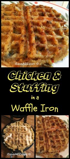 chicken and stuffing in a waffle iron is an easy way to make it at home