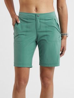 Rogue Shorts 9" | Title Nine Outdoor Shorts With 5-inch Inseam And Built-in Shorts, Green Moisture-wicking Shorts For Hiking, Outdoor Bermuda Shorts With Pockets, Casual Bermuda Shorts For Outdoor Activities, Green Shorts For Hiking, Midweight Summer Shorts For Outdoor, Green Nylon Shorts For Outdoor Activities, Outdoor Bermuda Shorts With Built-in Liner, Short Bottoms With Functional Pockets For Camping