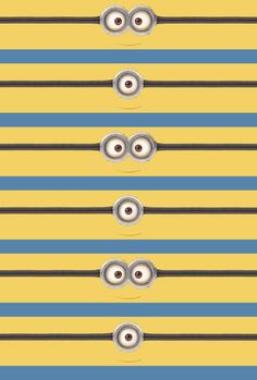 a yellow and blue striped background with eyes