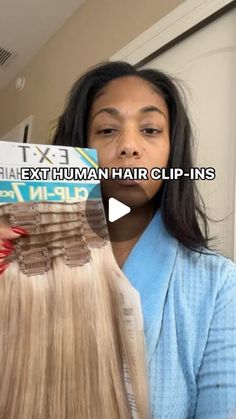 Split Down The Middle Hair Hairstyles, Middle Part Clip Hairstyles, Blonde Clip Ins On Black Hair, Middle Part Clip Ins, What To Do With Your Hair, Straight Clip Ins For Black Women, Clipins Hairstyles For Black Women, Styling Silk Press Hair, Side Part Clip Ins