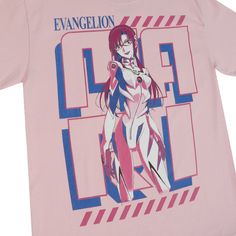 Short-sleeve tee Printed art on the front Ribbed crew neck Regular fit 100% Cotton Officially Licensed Evangelion Merchandise Atsuko Exclusive Pop Culture Cotton T-shirt With Graphic Print, Unisex Pink T-shirt With Band Merch, Pop Culture Graphic Crew Neck Tops, Graphic Print Crew Neck T-shirt For Fan Conventions, Relaxed Fit T-shirt With Front Print For Fans, Crew Neck Top With Front Print For Fan Conventions, Graphic Tee With Crew Neck For Fan Conventions, Unisex Fan Merchandise Top With Front Print, Unisex Character Print T-shirt For Streetwear