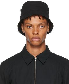 Polyester jersey bucket hat in black. · Zip pocket at crown · Quilted pattern at brim Supplier color: Black | XLIM Black Ep.2 Bucket Hat Bucket Hat Design, Quilted Pattern, Fedora, Quilt Patterns, Bucket Hat, Zip Pockets, Perfect Clothing, Crown, For Men