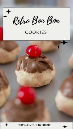 chocolate covered cookies with cherries on top and the words keto box bong